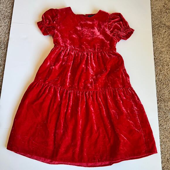Crewcuts Crushed Velvet Red Dress - Picture 2 of 12